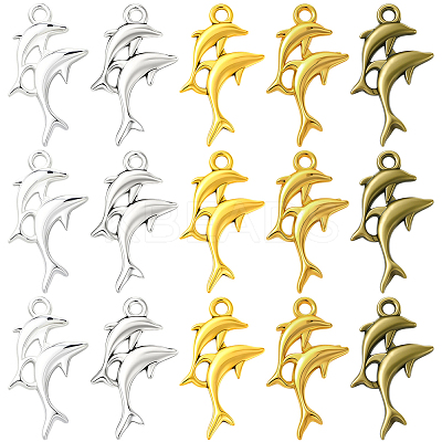 60Pcs 5 Colors Tibetan Style Alloy Pendants FIND-SC0016-87-1