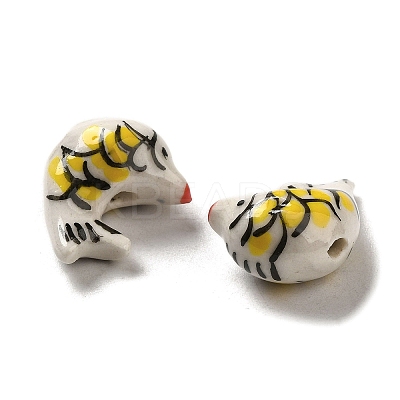 Handmade Printed Porcelain Beads PORC-E015-18-1