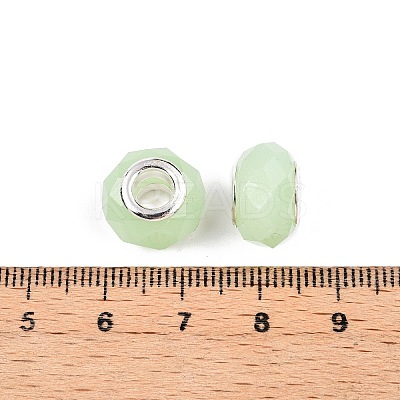 Imitation Jade Glass European Beads GPDL-N004-B14mm-B02-1