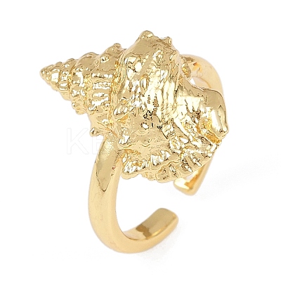 Ocean Theme Brass Cuff Rings RJEW-C135-01G-09-1