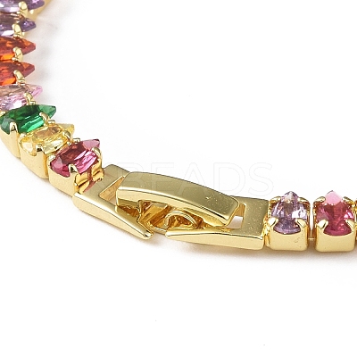 Cubic Zirconia Tennis Bracelet BJEW-L652-24G-01-1