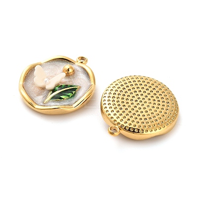 304 Stainless Steel Enamel  Pendants STAS-B084-09G-01-1
