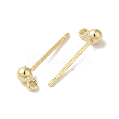 Brass Studs Earrings Finding KK-K383-03A-G-1