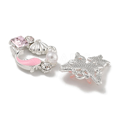 Alloy Rhinestone & Enamel Pendants PALLOY-F312-02S-1