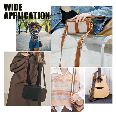 2Pcs 2 Style Stripe Pattern Nylon Fabric Bag Straps FIND-WR0003-93-1