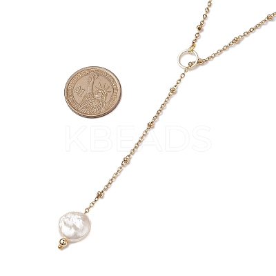 ABS Plastic Imitation Pearl Nuggets Pendant Necklaces NJEW-JN04952-1