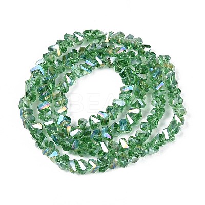 Electroplate Transparent Glass Beads Strands GLAA-N021-4mm-27-1