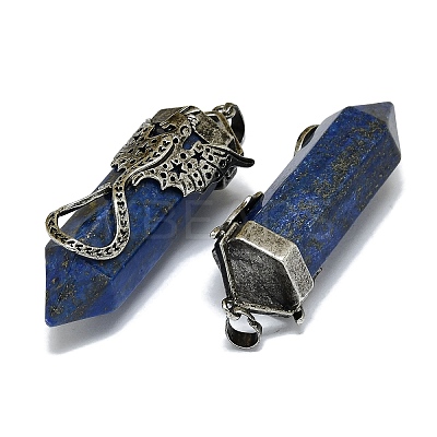 Natural Lapis Lazuli Faceted Pointed Bullet Big Pendants G-Q165-02AS-05-1
