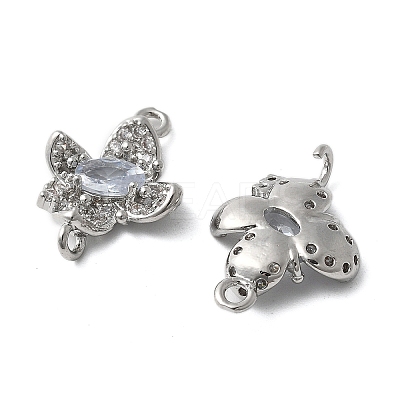 Brass Micro Pave Cubic Zirconia Connector Charms KK-Z103-10P-01-1