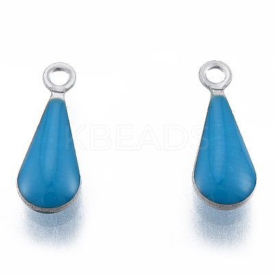 304 Stainless Steel Enamel Charms STAS-N092-178G-1