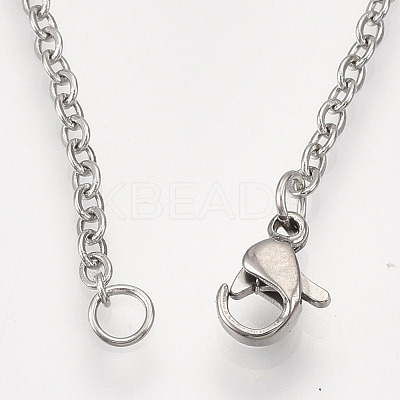 Non-Tarnish 201 Stainless Steel Pendant Necklaces NJEW-T009-JN100-1-40-1