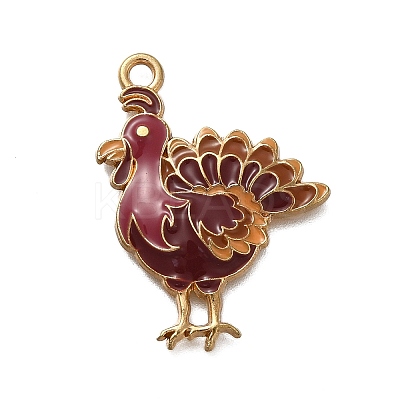 Thanksgiving Day Theme Rack Plating Alloy Enamel Pendants LS-ENAM-S021-05G-A-1
