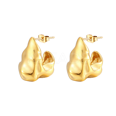 304 Stainless Steel Nugget Stud Earrings BB5836-1-1