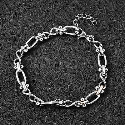 304 Stainless Steel Oval Infinity Link Chain Necklaces for Women Men NJEW-K249-20C-P-1