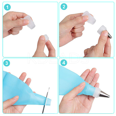 12Pcs 4 Styles Plastic Icing Piping Bag Nozzle Converter KY-SP0001-43-1