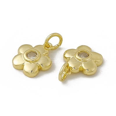 Rack Plating Brass Cubic Zirconia Charms KK-C007-23G-03-1