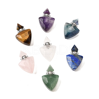 Natural Mixed Stone Perfume Bottle Pendants G-L623-10P-1