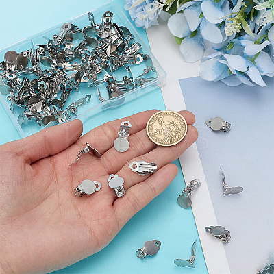 80Pcs 304 Stainless Steel Clip-on Earring Findings STAS-ME0001-59-1