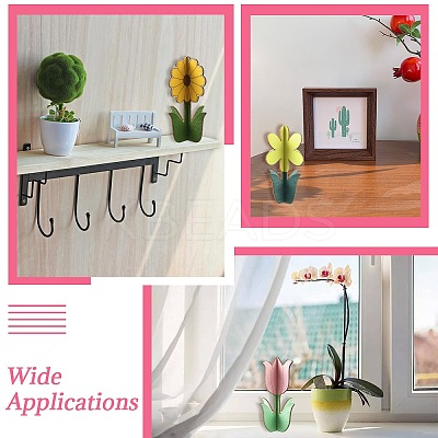 36Bags 9 Styles Unfinished Wooden Flower for Painting Arts WOOD-CJ0002-76-1