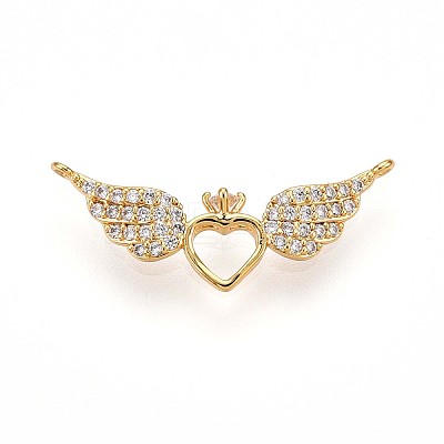 Brass Micro Pave Cubic Zirconia Pendants KK-N261-08G-1