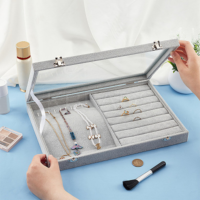 Rectangle Velvet Jewelry Presentation Boxes VBOX-WH0014-02-1