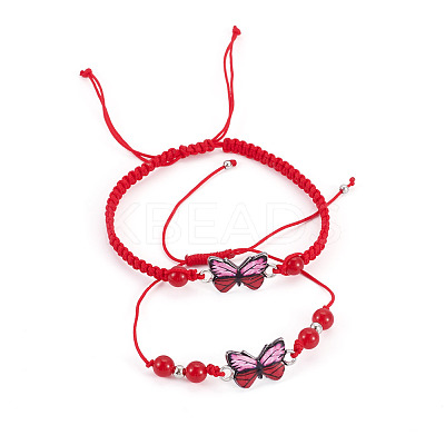 Adjustable Nylon Braided Bead Bracelets BJEW-TA00486-1