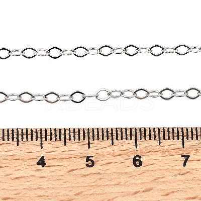 304 Stainless Steel Rhombus Link Chain Necklaces for Women Men NJEW-A054-02P-01-1