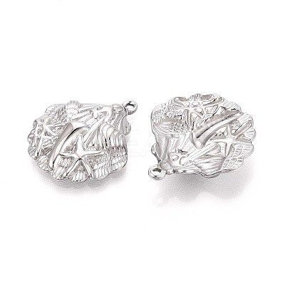 304 Stainless Steel Shell Shaped Pendants STAS-T067-28P-1