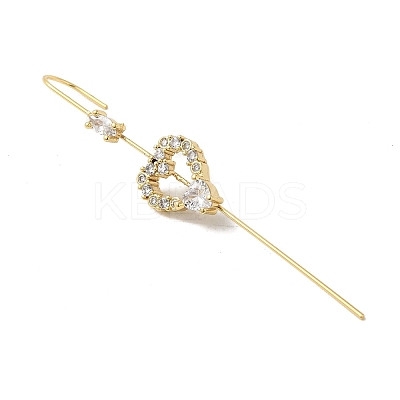 Brass Crystal Rhinestone Ear Wrap Crawler Hook Earrings for Women EJEW-C097-02G-03-1