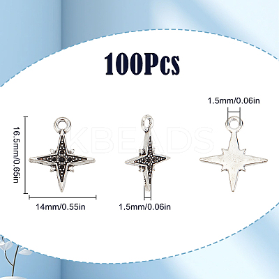 100Pcs Tibetan Style Alloy Pendant Rhinestone Settings FIND-SC0010-43-1
