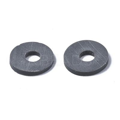 Flat Round Handmade Polymer Clay Beads CLAY-R067-10mm-41-1