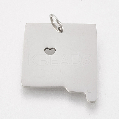 Tarnish Resistant 201 Stainless Steel Pendants STAS-T038-64-1