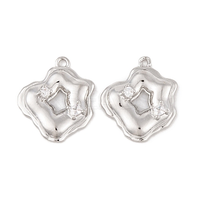 Brass Micro Pave Clear Cubic Zirconia Pendants LS-KK-L212-09P-1
