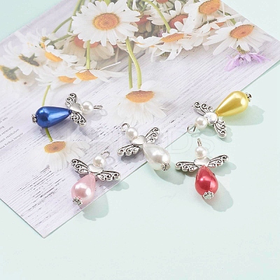 Imitation Pearl Acrylic Pendants PALLOY-JF00619-1