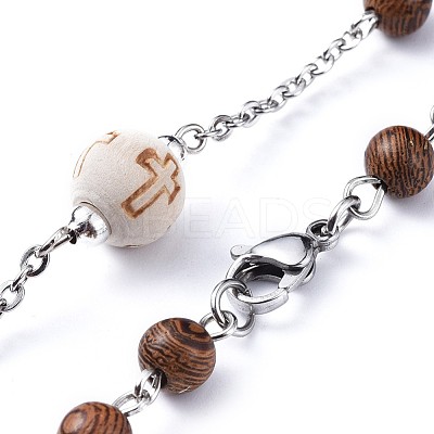 Tibetan Style Alloy Rosary Bead Necklaces NJEW-JN02455-01-1