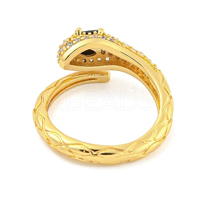 304 Stainless Steel Cubic Zirconia Open Cuff Ring for Women LS-RJEW-S406-05G-02-1