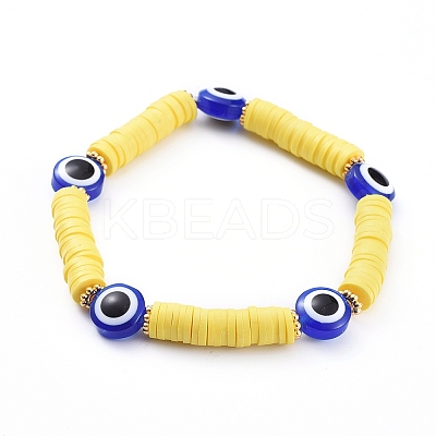 Evil Eye Stretch Bracelets LS-BJEW-JB05075-02-1