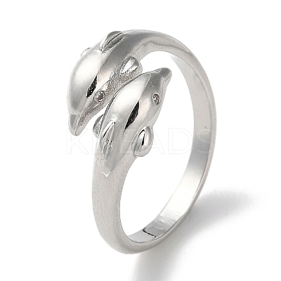 Brass with Cubic Zirconia Open Cuff Rings LS-RJEW-Z017-01P-1