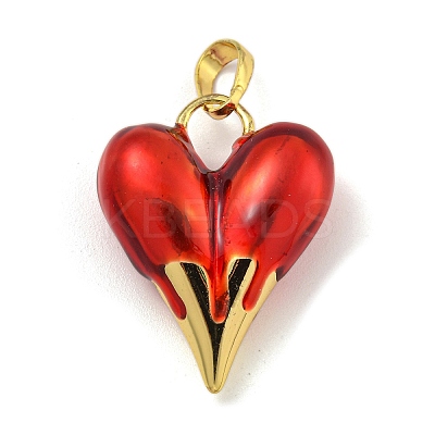 Rack Plating Brass With Enamel Pendants KK-I718-05G-1