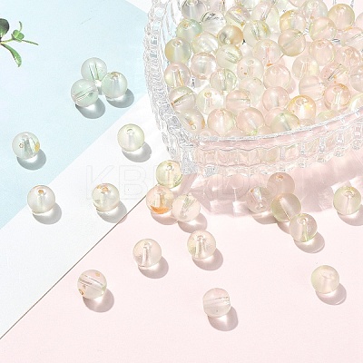 100Pcs Frosted Baking Paint Glass Beads DGLA-YW0001-36B-1
