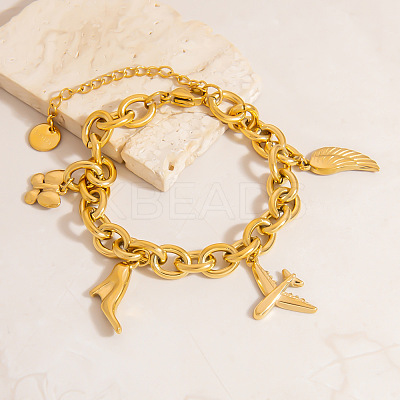 304 Stainless Steel Charm Bracelets FS-WG2DFC3-02-1