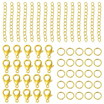 Iron Ends with Twist Chain Extension & Open Jump Rings DIY-YW0010-74G-1