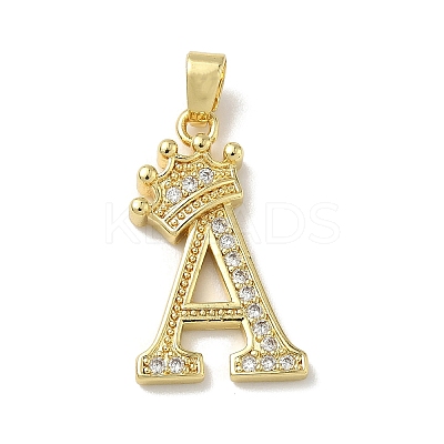 Brass Micro Pave Cubic Zirconia Pendants KK-I382-02G-1