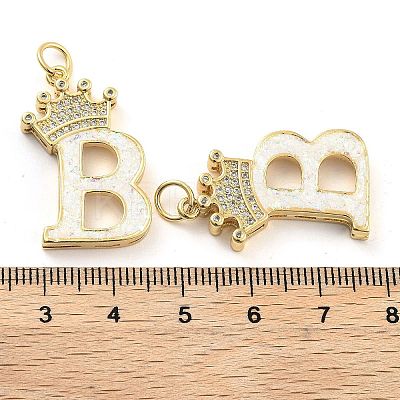 Brass Micro Pave Clear Cubic Zirconia Pendants KK-G498-01B-02-1