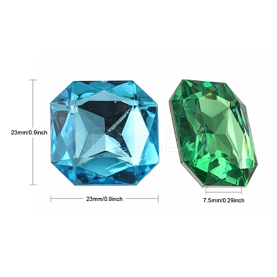 Imitation Taiwan Acrylic Rhinestone Cabochons GACR-A013-23x23mm-M-1