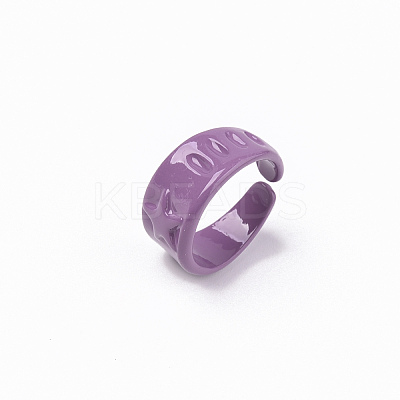 Spray Painted Alloy Cuff Rings RJEW-T011-30B-RS-1
