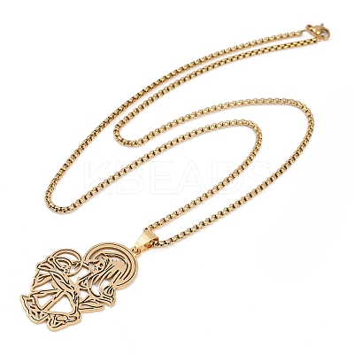 201 Stainless Steel Pendant Necklaces LS-NJEW-K283-09G-1