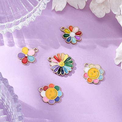 10Pcs 5 Styles Alloy Enamel Pendants ENAM-FP0002-39-1