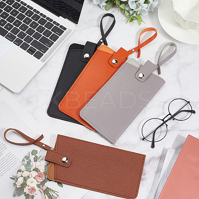 4Pcs 4 Colors PU Leather Eyeglass Cases AJEW-CN0004-99A-1
