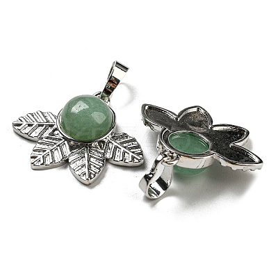 Natural Green Aventurine Pendants G-P517-02P-03-1